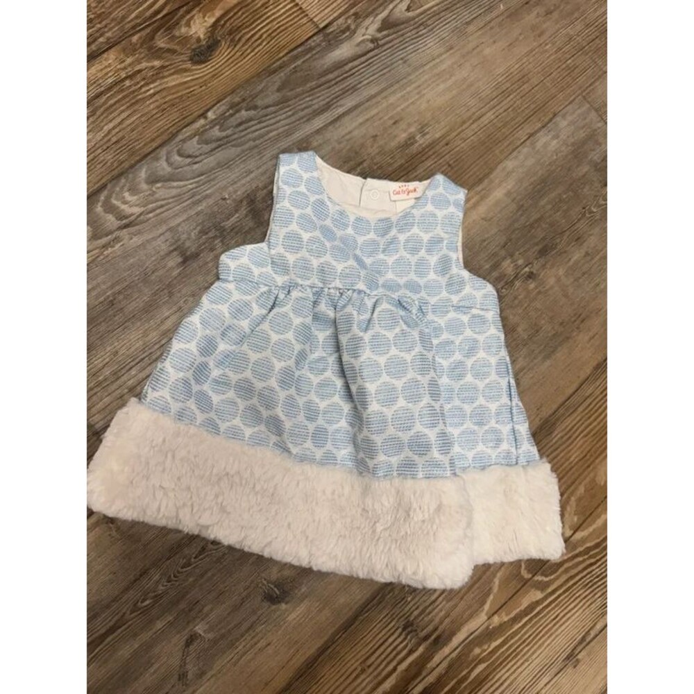 Holiday dress with fur trim